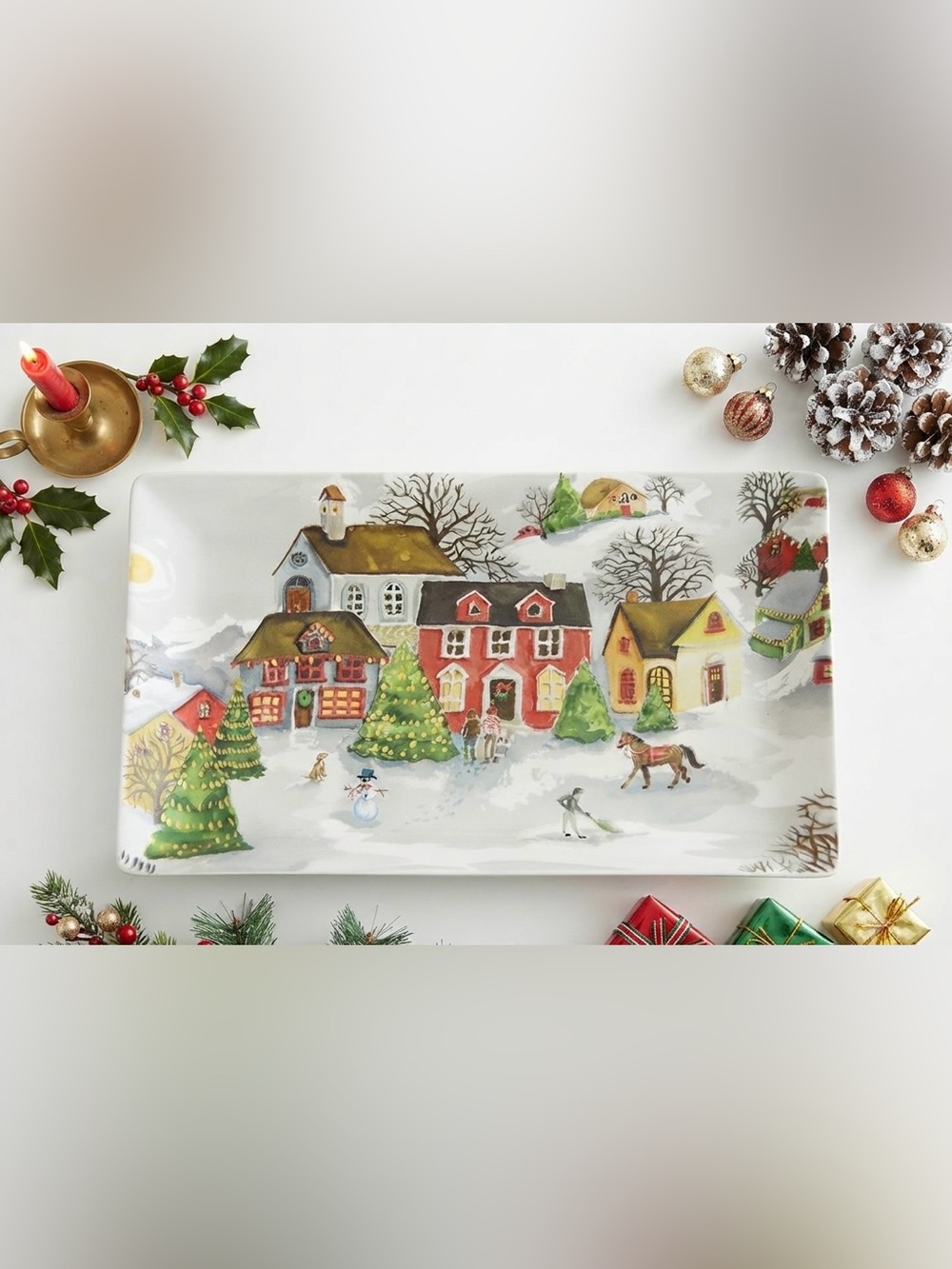 Pottery Barn Winter Village Platter